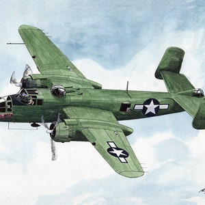 B25 Mitchell painting 8x10 watercolor