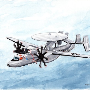 E2 Hawkeye 8x10 Watercolor Painting