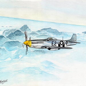 P-51 Mustang 11x14 Watercolor Painting