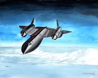 SR71 Blackbird  8x10 Watercolor Painting