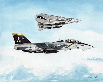 ポスター、さまざまなサイズあり。VF-84 ジョリー ロジャースの F-14