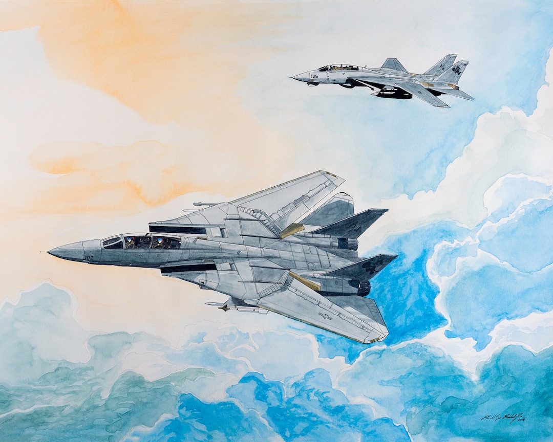 F-14 Tomcat 8x10 Watercolor Painting - Etsy