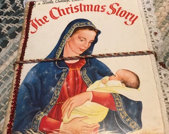 The Christmas Story Altered Golden Book Journal