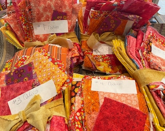 Calico Fabric Squares: Vibrant Colors for Quilting, Journals