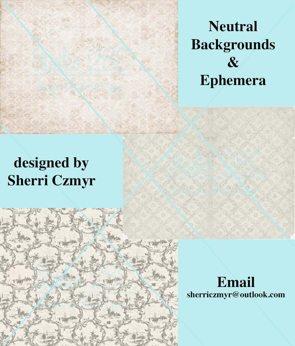 Neutral Backgrounds and Ephemera Digital Journal Kit - Etsy