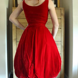 Red Velvet Cupcake 1950's Vintage Cocktail Dress image 3