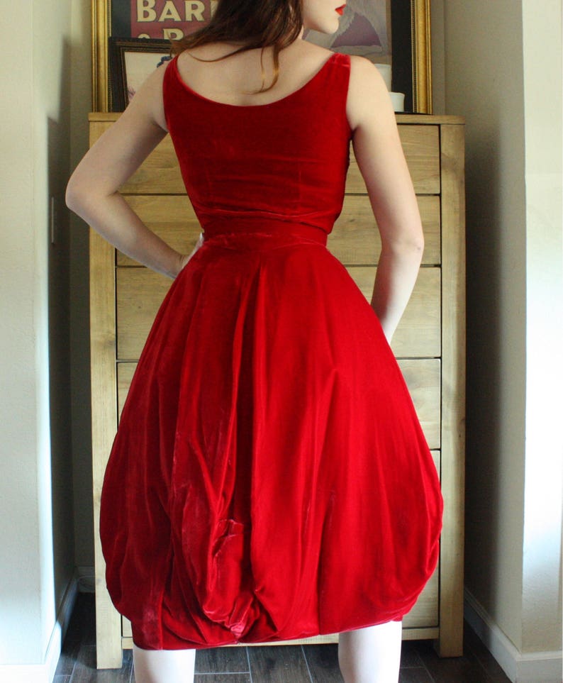 Red Velvet Cupcake 1950's Vintage Cocktail Dress image 3