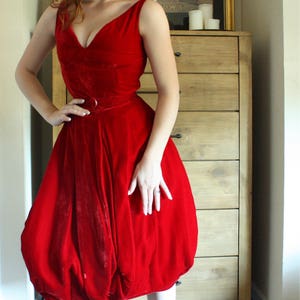 Red Velvet Cupcake 1950's Vintage Cocktail Dress image 2