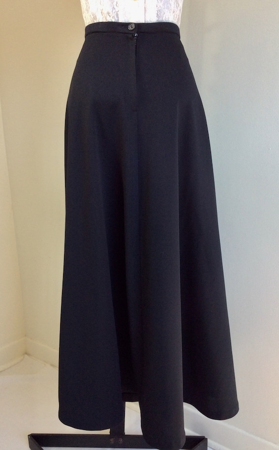 Vintage long black knit skirt, black maxi skirt, … - image 3