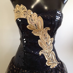 1980 Black/ Gold Party Dress