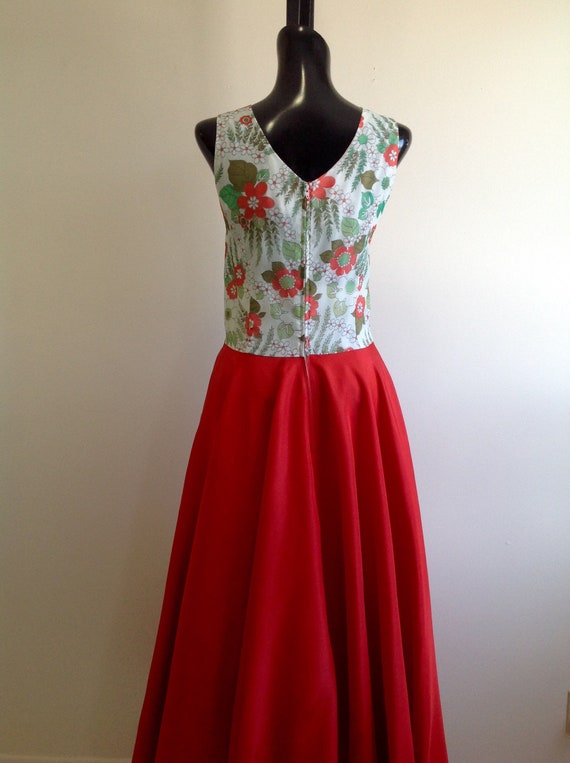 Mid century floral dress, vintage floral Long Dre… - image 4