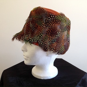 Mid Century Feathered Hat, Vintage Feather Hat