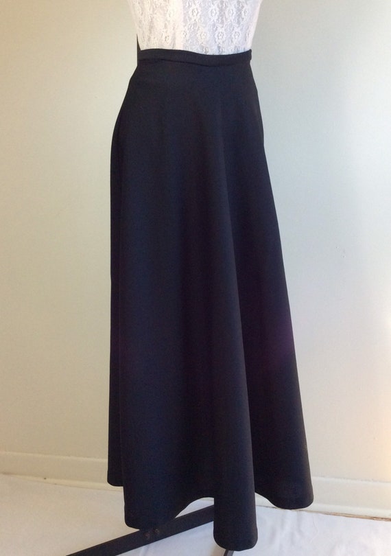 Vintage long black knit skirt, black maxi skirt, … - image 4