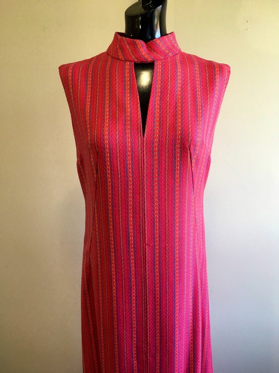 Vintage pink knit Kaftan, sleeveless vintage dress - image 3