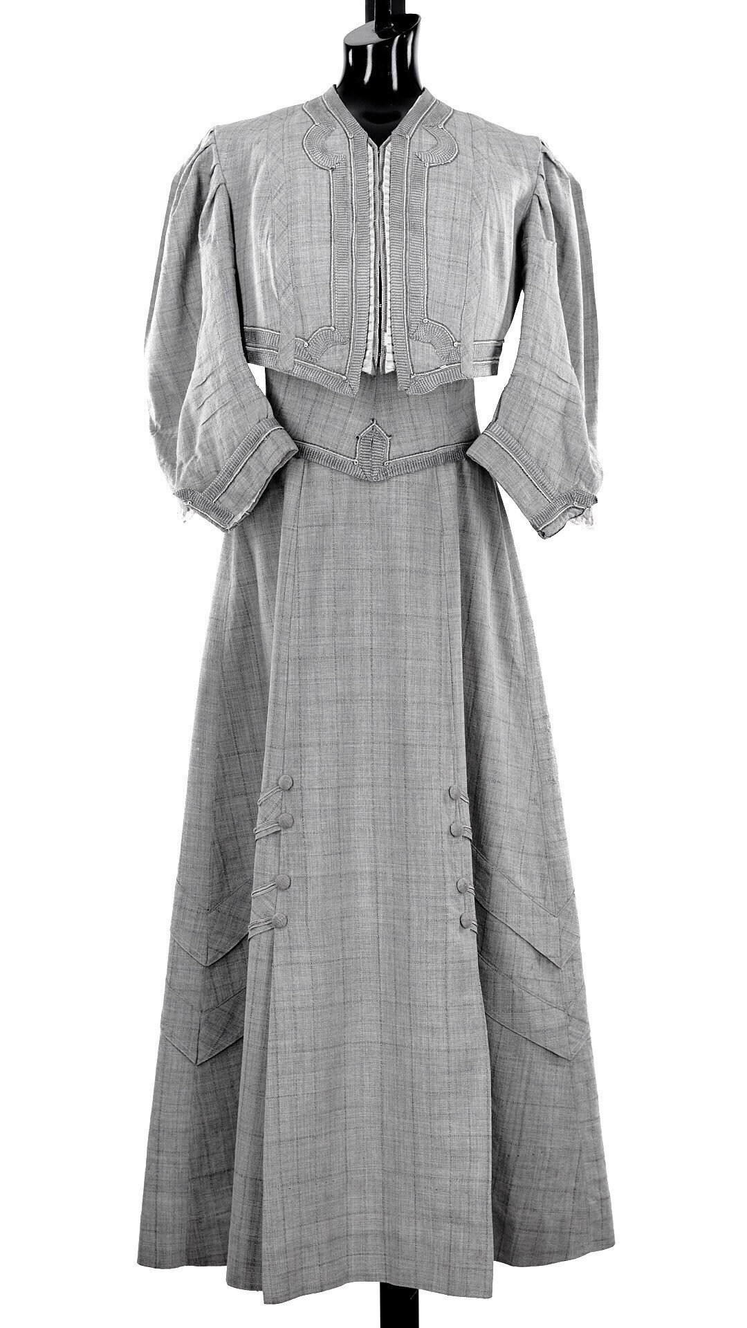 Antique Tailored Wool Dress With Coat Grey Wool Dress - Etsy
