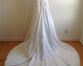 Vintage Strapless Wedding Dress, 1980 Wedding Dress