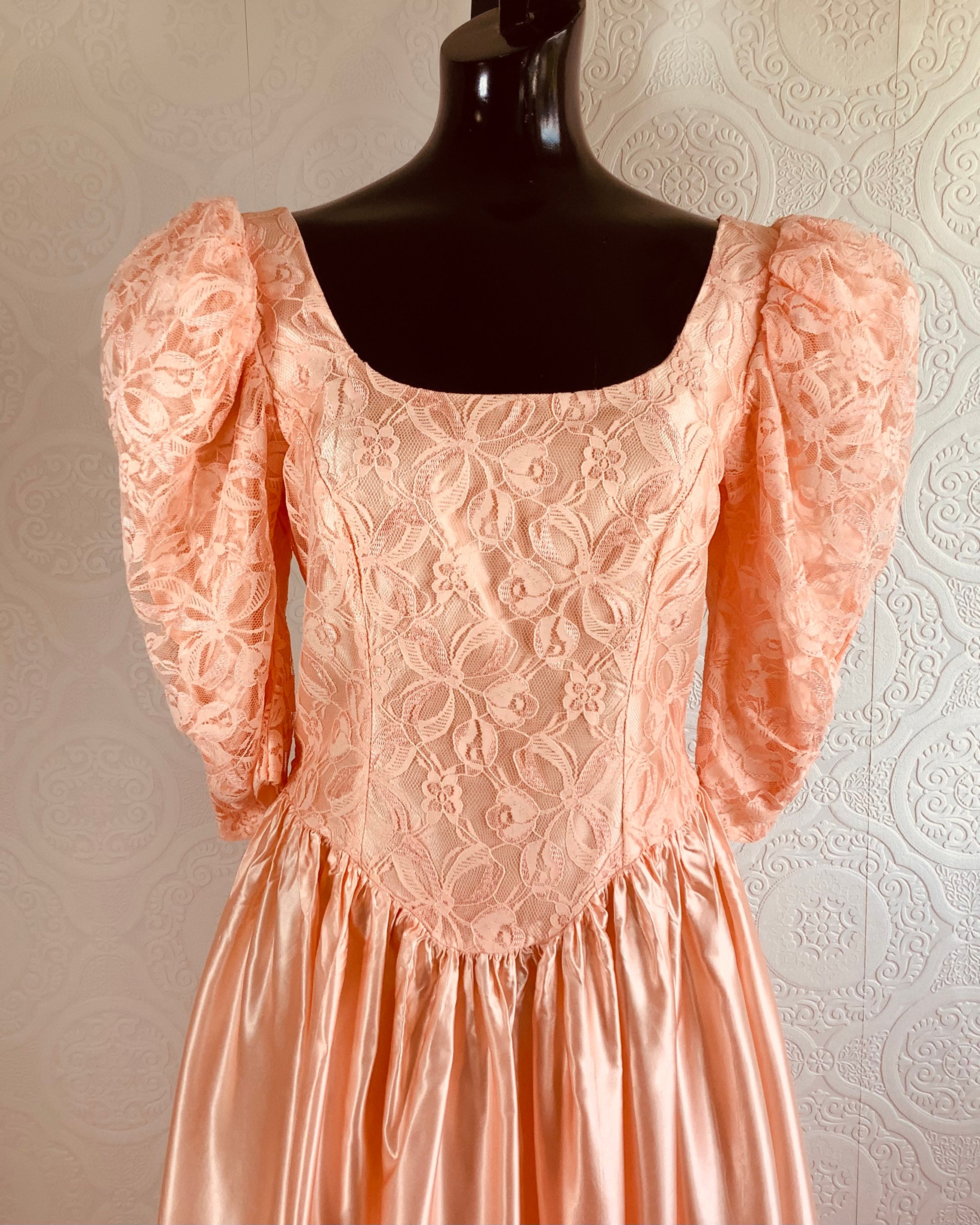 Apricot/peach 80s Dance Allore Dress