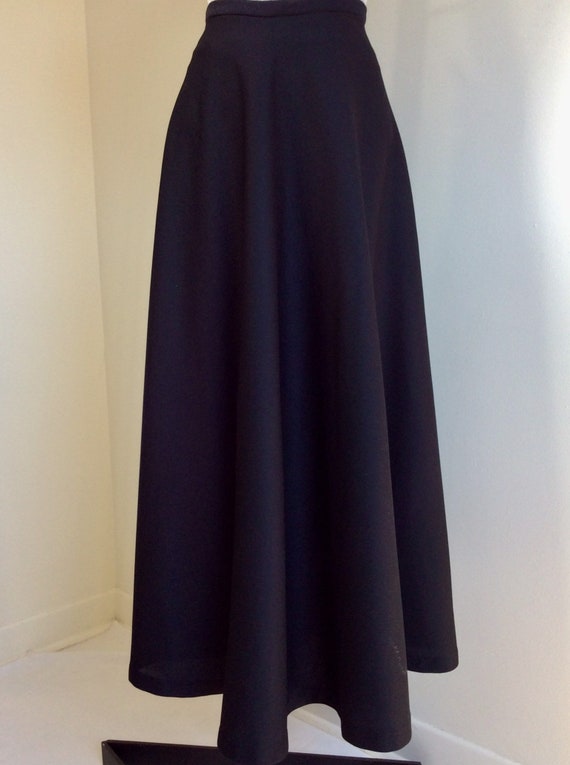 Vintage long black knit skirt, black maxi skirt, … - image 1