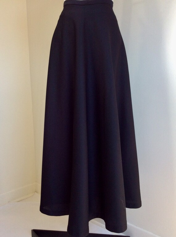 Vintage long black knit skirt, black maxi skirt, … - image 1