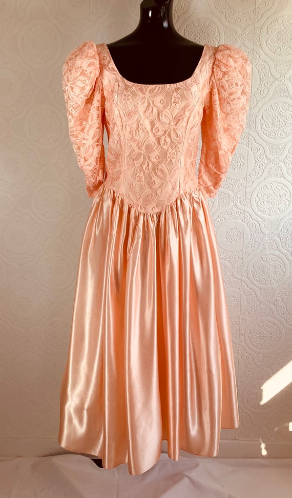 Apricot/Peach 80s Dance Allore Dress - image 2