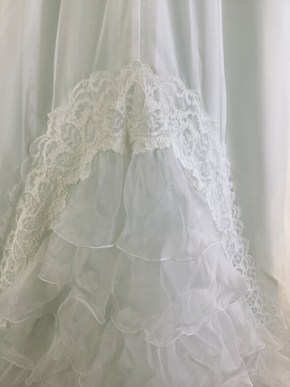 Vintage Sheer and Lace Wedding Dress - image 5