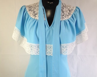 Light Blue 70's Dress