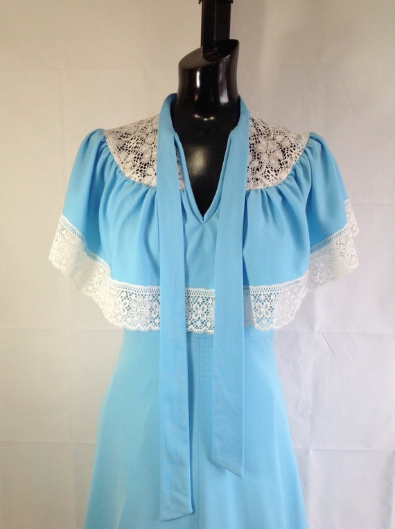 Light Blue 70's Dress