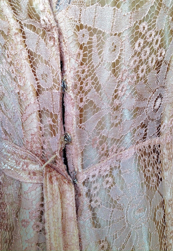 1930s Lace Wedding Dress, vintage blush wedding d… - image 5