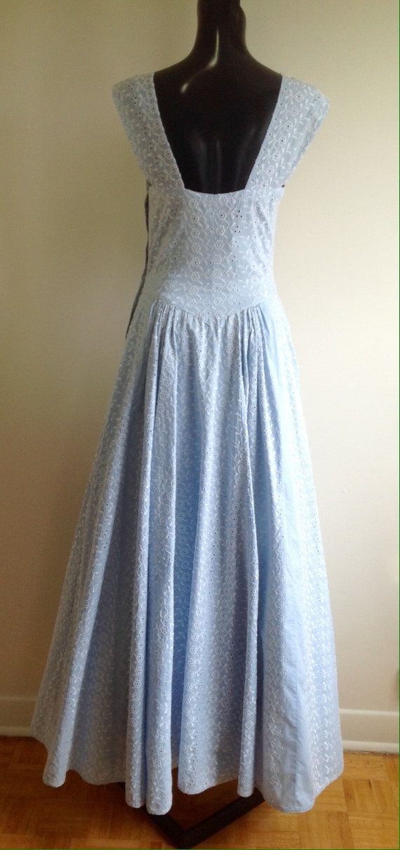 Sleeveless Light Blue Eyelet Dress ...