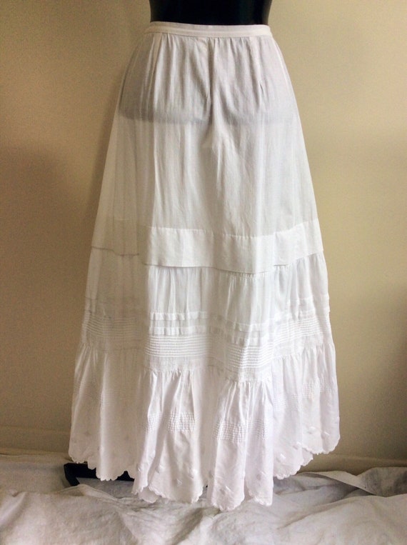 Antique 1900s Cotton Petticoat /Victorian Edwardi… - image 1