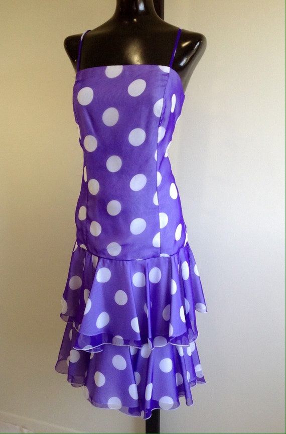 purple polka dot dress