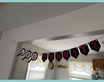 Murder Mystery Girlande - Murder Mystery Party Dekoration - Wer Dunnit? Girlande - Mystery Birthday Party - Mystery Dekorationen
