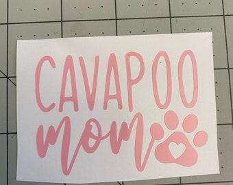 Cavapoo Mom Vinyl Aufkleber - Cavapoo Aufkleber Aufkleber - Hundemama Aufkleber Aufkleber - Cavapoo Dog Mom Aufkleber Geschenk Vinyl Aufkleber