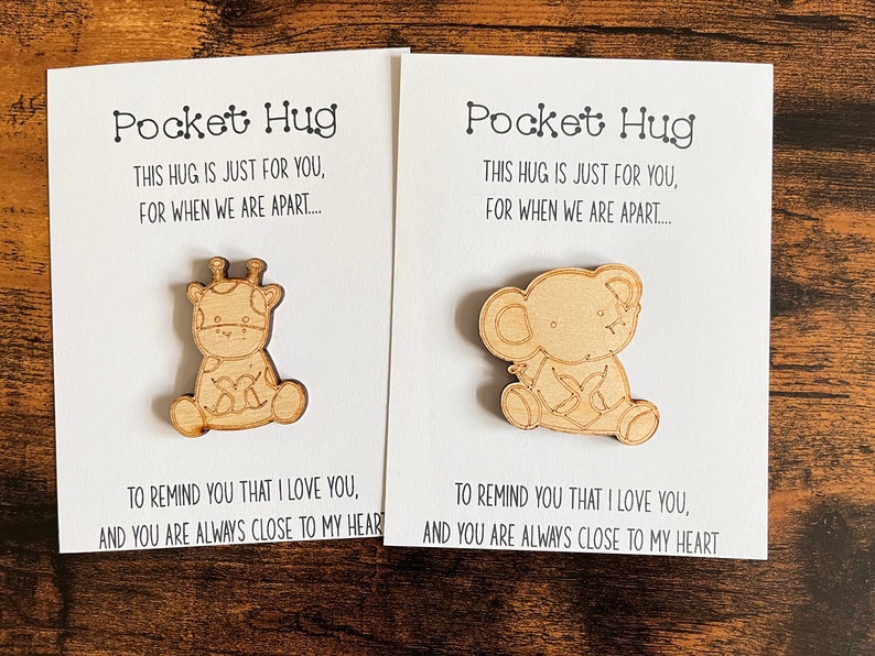 Animal Pocket Hugs Animal Wood Pocket Hug Kid Craft Etsy