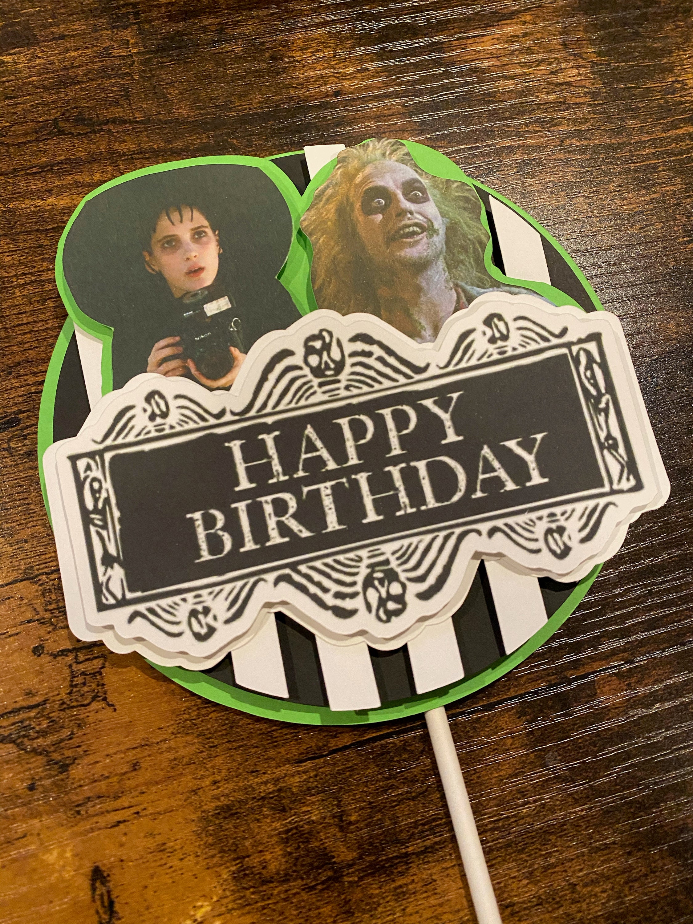 BeetleJuice Inspired Cake Topper Lydia Deetz cake topper | Etsy
