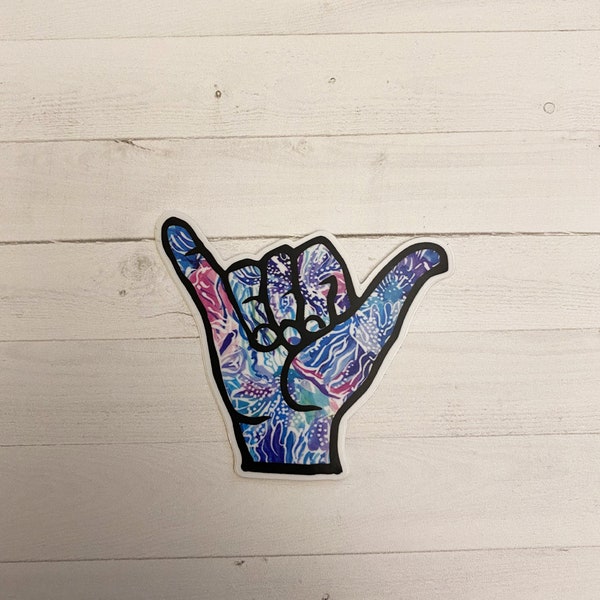 Hang Loose Sticker - Hang Loose Car Decal - Hang Loose Beach Sticker - Hang Loose Cooler Sticker - Lily Pulitzer Hang Loose Inspired Sticker