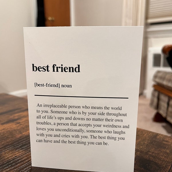 Meaning of Friend Card - Etsy