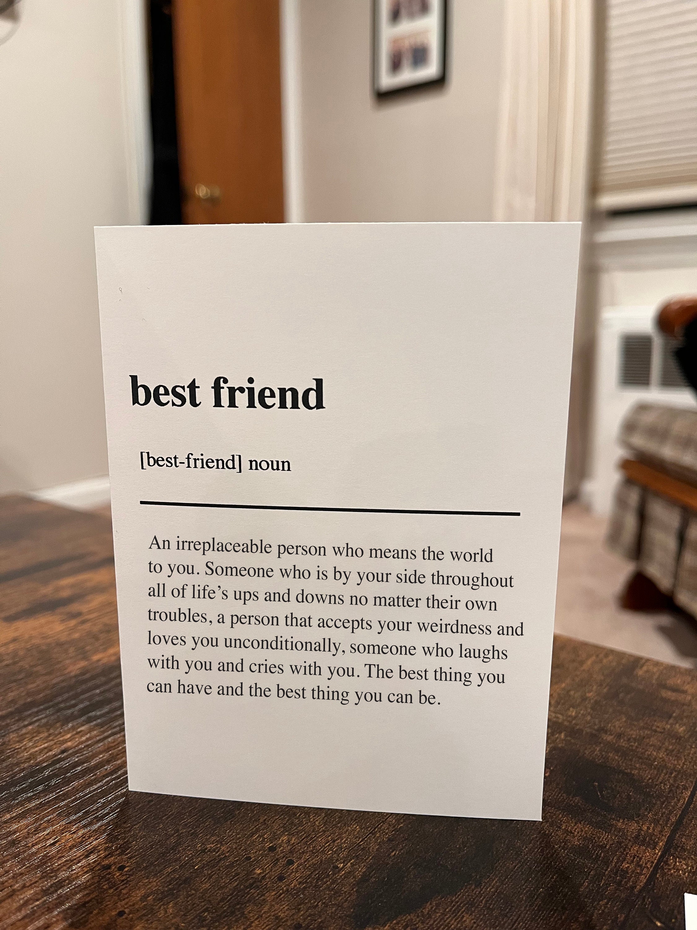 Best Friend Meaning Card - Best Friend Just Because Card - Best Friend ...