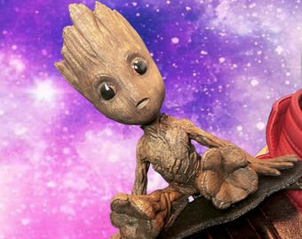 3D Printed Guardians of the Galaxy Volume 2Baby Groot Shoulder Puppet//Moveable Baby Groot//Hand Painted Groot Puppet