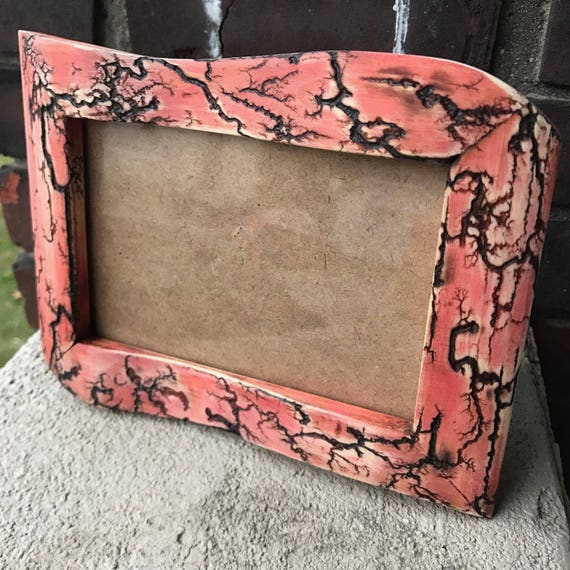 Licthenberg Woodburning Picture Frame Distressed Red Tone Image 0
