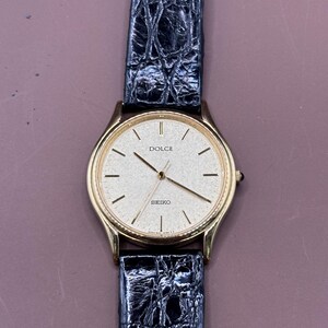 Seiko Dolce Vintage Watch 8N41-6060 Gold Color Quartz