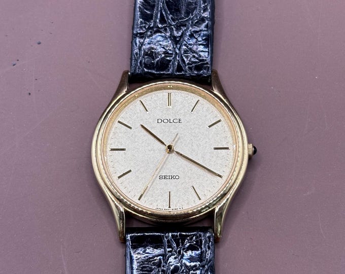 Seiko Dolce Vintage Watch 8N41-6060 Gold Color Quartz