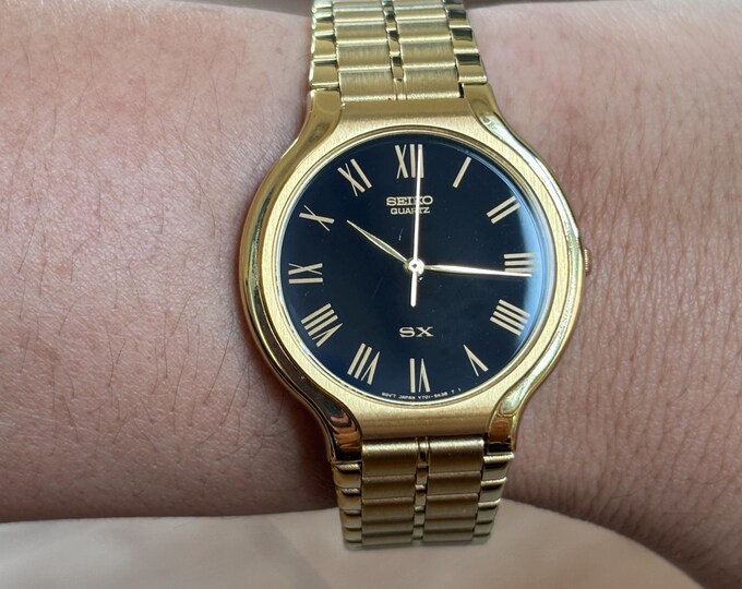 Vintage Seiko SX Gold Color, Black Dial