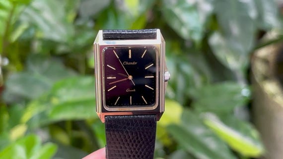 Tank Watch Black Dial for men Vintage Orient