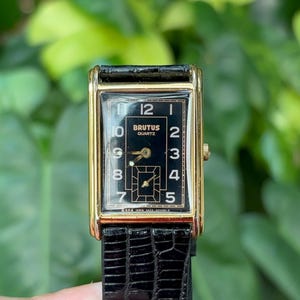 Vintage Tank Watch Brutus Black Dial