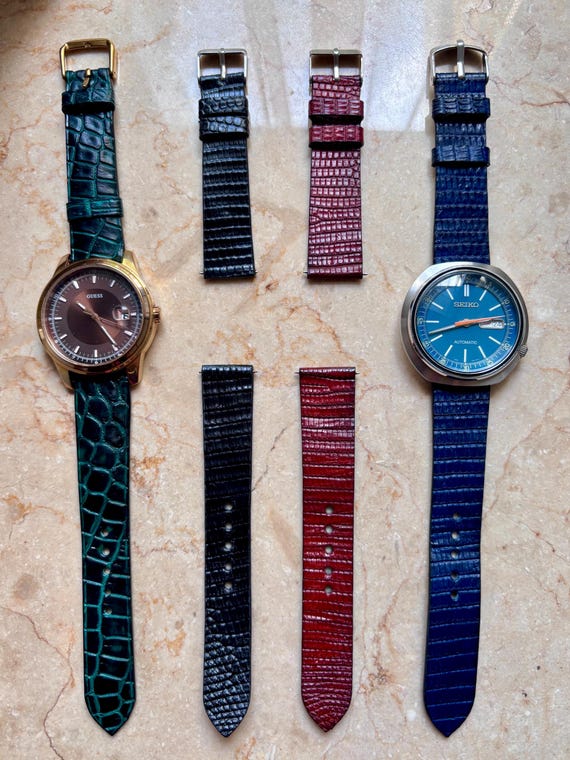 Authentic Handmade Lizard Skin Leather Strap