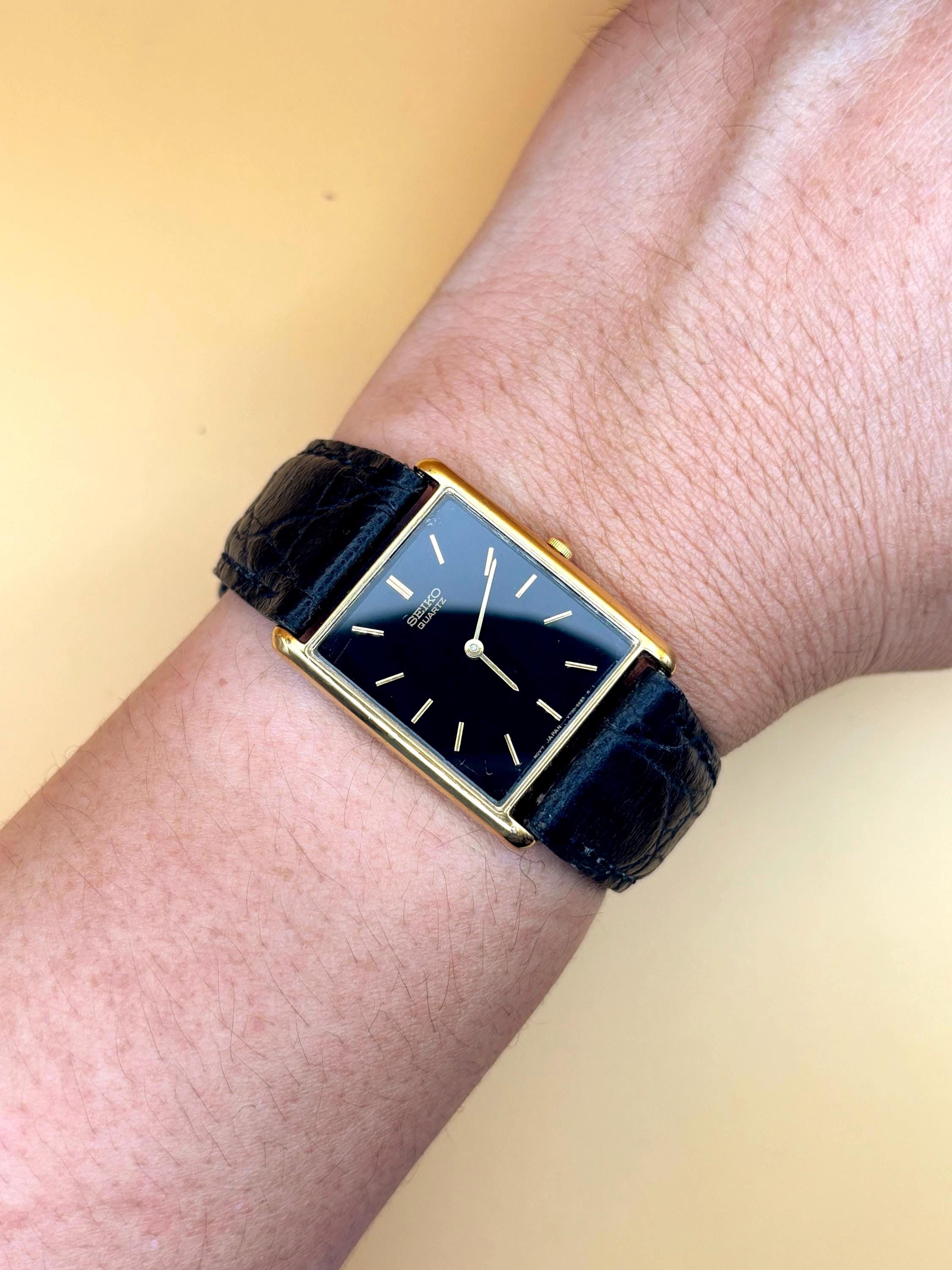 1970 Seiko Tank Vintage Black Dial - Etsy