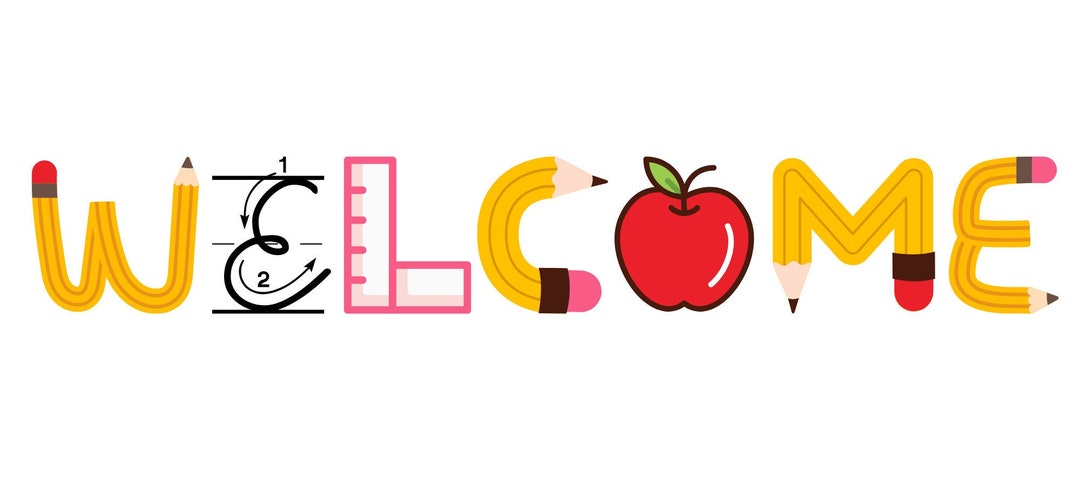 Welcom Ruler Welcome Pencil Apple Ruler Transparent PNG Digital Download for ...