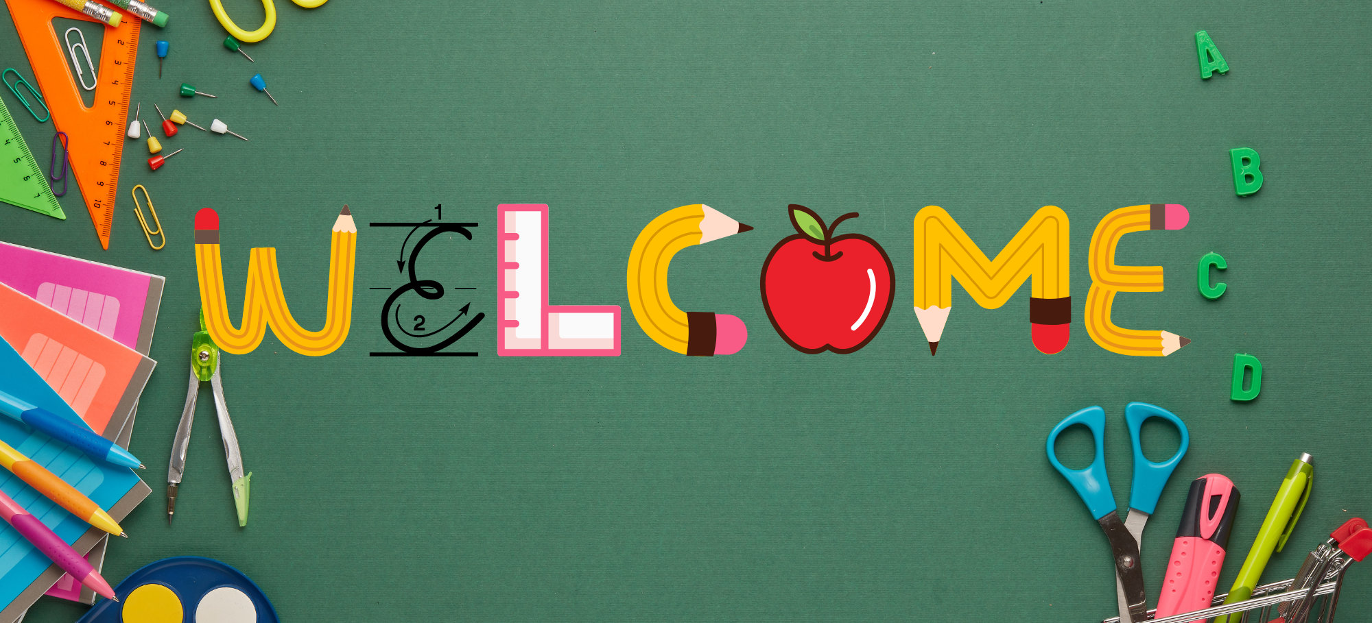 Welcom Ruler Welcome Pencil Apple Ruler Transparent PNG Digital Download for ...