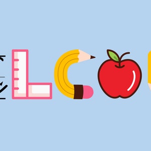 Welcom Ruler Welcome Pencil Apple Ruler Transparent PNG Digital Download for ...